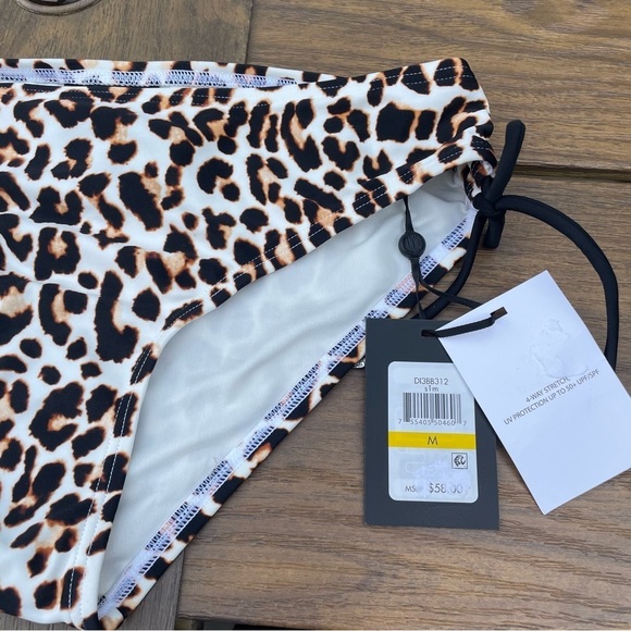 DKNY Women's Wild Thing Soft White Leopard-Print Side-Tie Bikini Bottoms S M - Picture 10 of 10